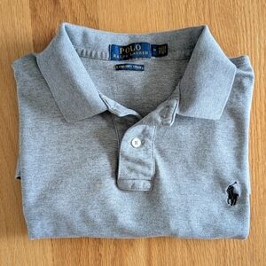 Polo by Ralph Lauren Mens M Gray Pima Soft Touch Polo Short Sleeve
